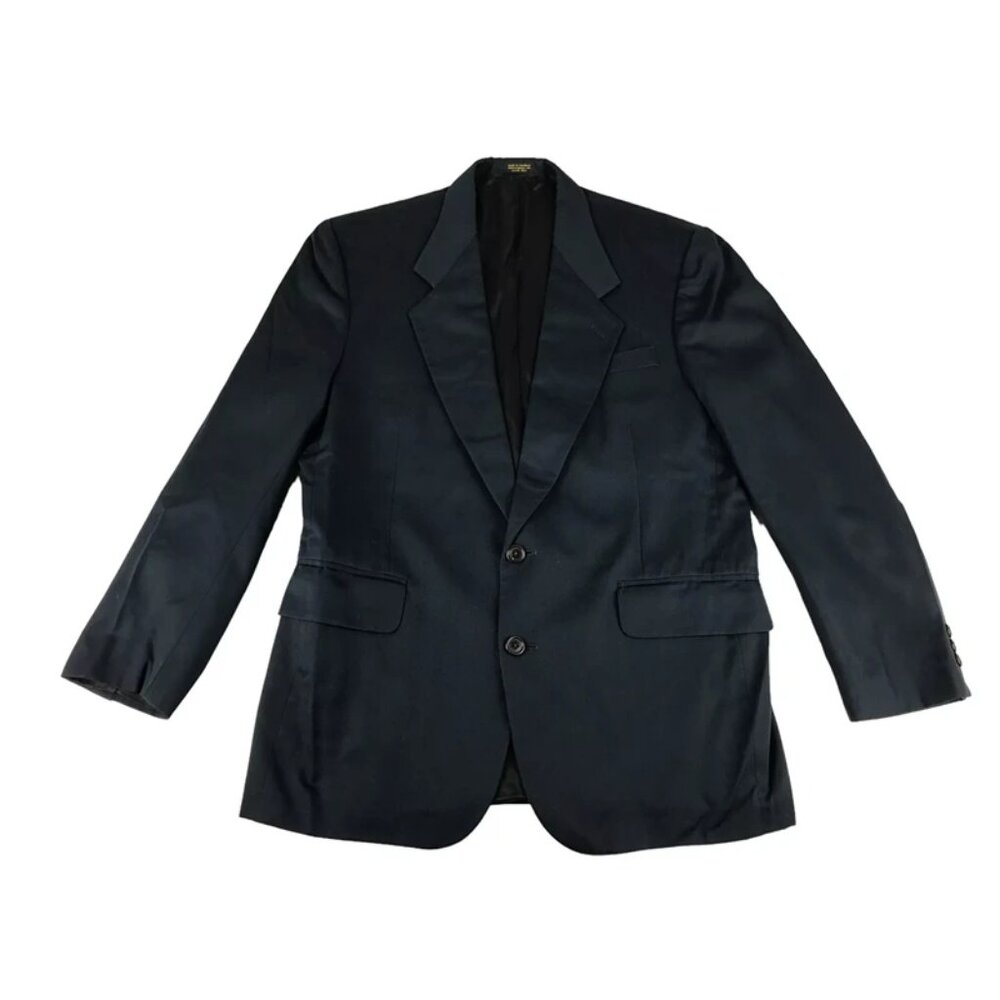 Oscar De La Renta Mens Blue Long Sleeve Notch Collared Blazer Jacket Size Medium